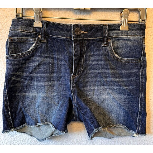 KUT from the KLOTH SHORTS Jeans Womens 0 Gidget Fray Denim 4” Inseam - Picture 4 of 16